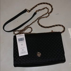 Tory Burch black and gold purse